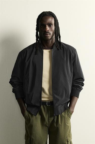 Zara TECHNICAL BOMBER JACKET - Black
