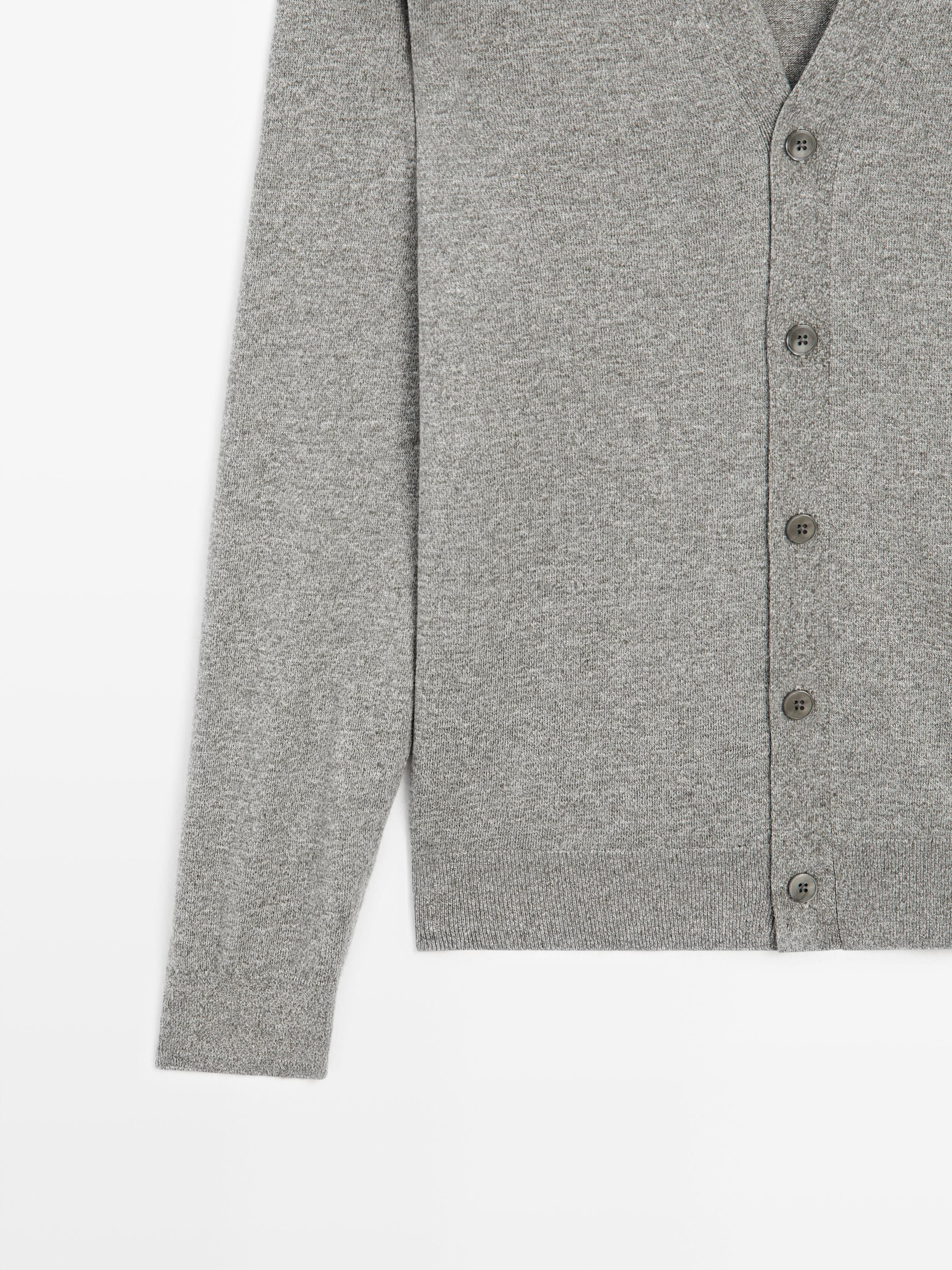 Wool blend knit cardigan