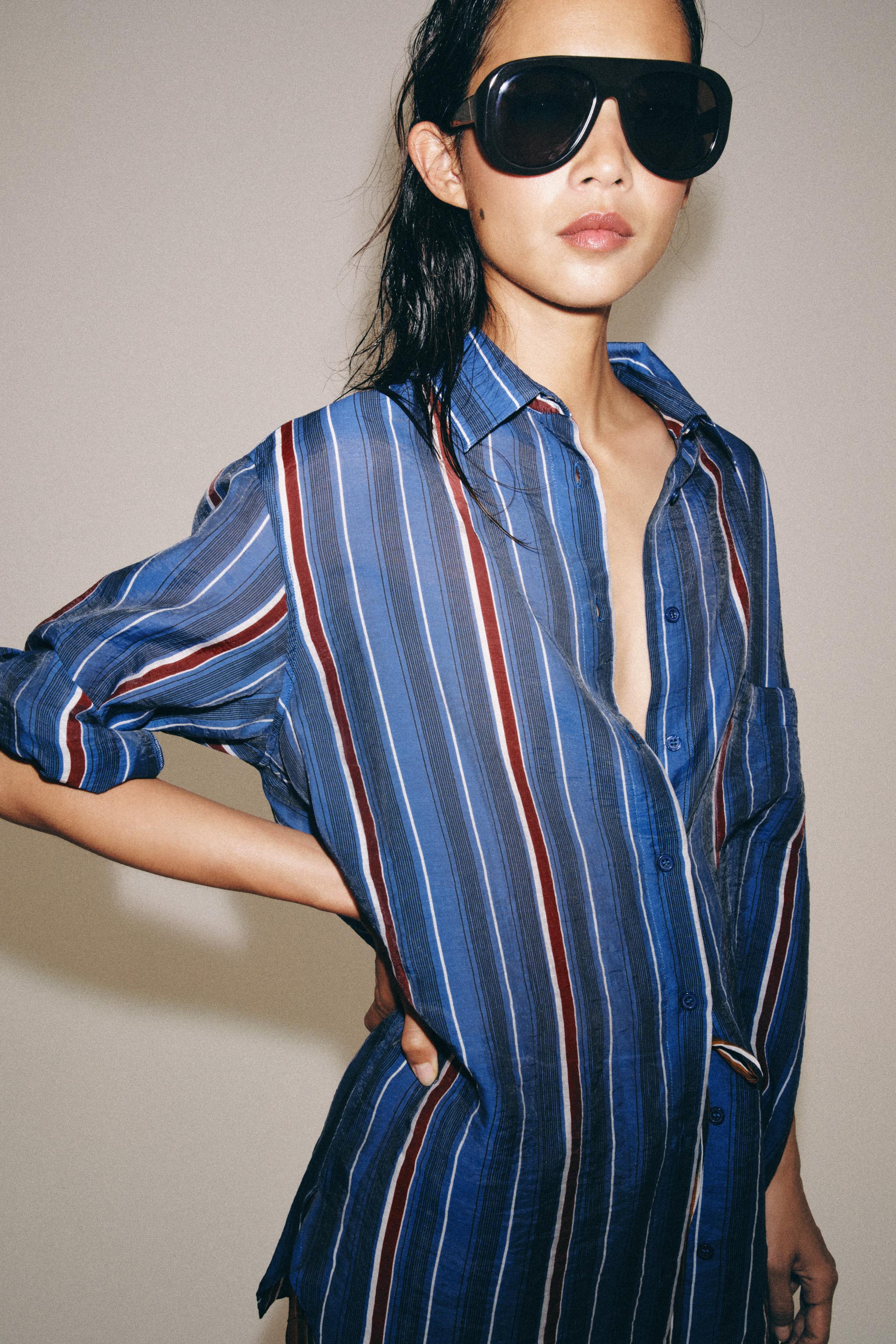 ZW COLLECTION LONG STRIPED SHIRT