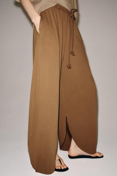 BALLOON HEAVY COTTON TROUSERS - Caramel by Zara