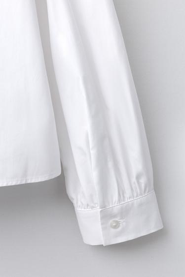 CHEMISE COL CLAUDINE ONDULINE - Blanc de Zara - Image 3