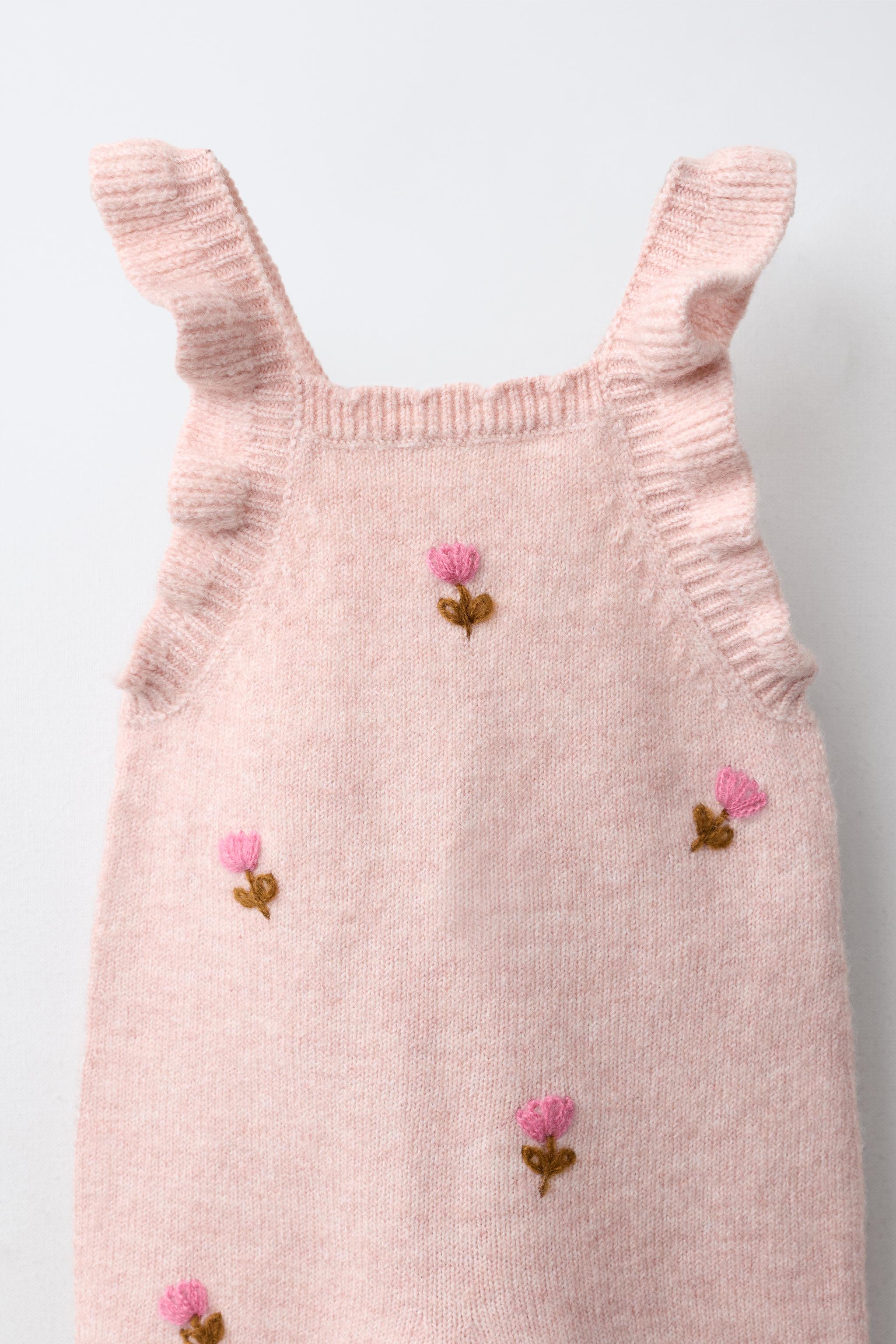 EMBROIDERED FLORAL KNIT JUMPSUIT