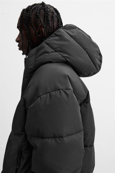PADDED HOODED JACKET - Black by Zara - Image 4