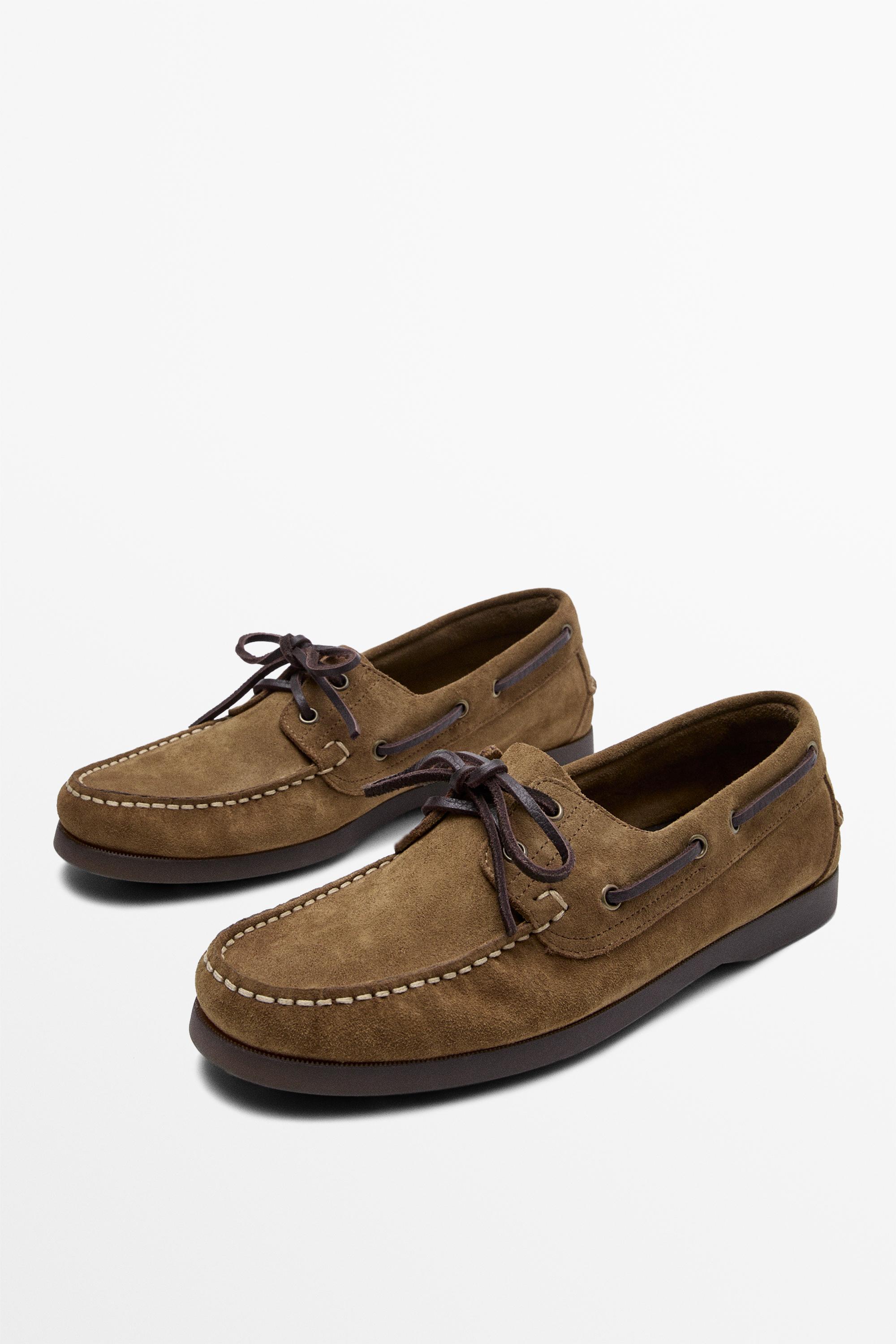 Leather boat shoe — Ocher