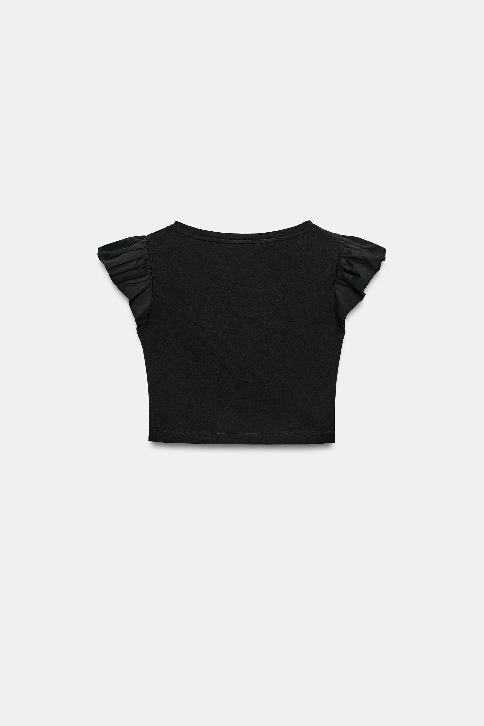 SHORT SLEEVE RUFFLE T-SHIRT