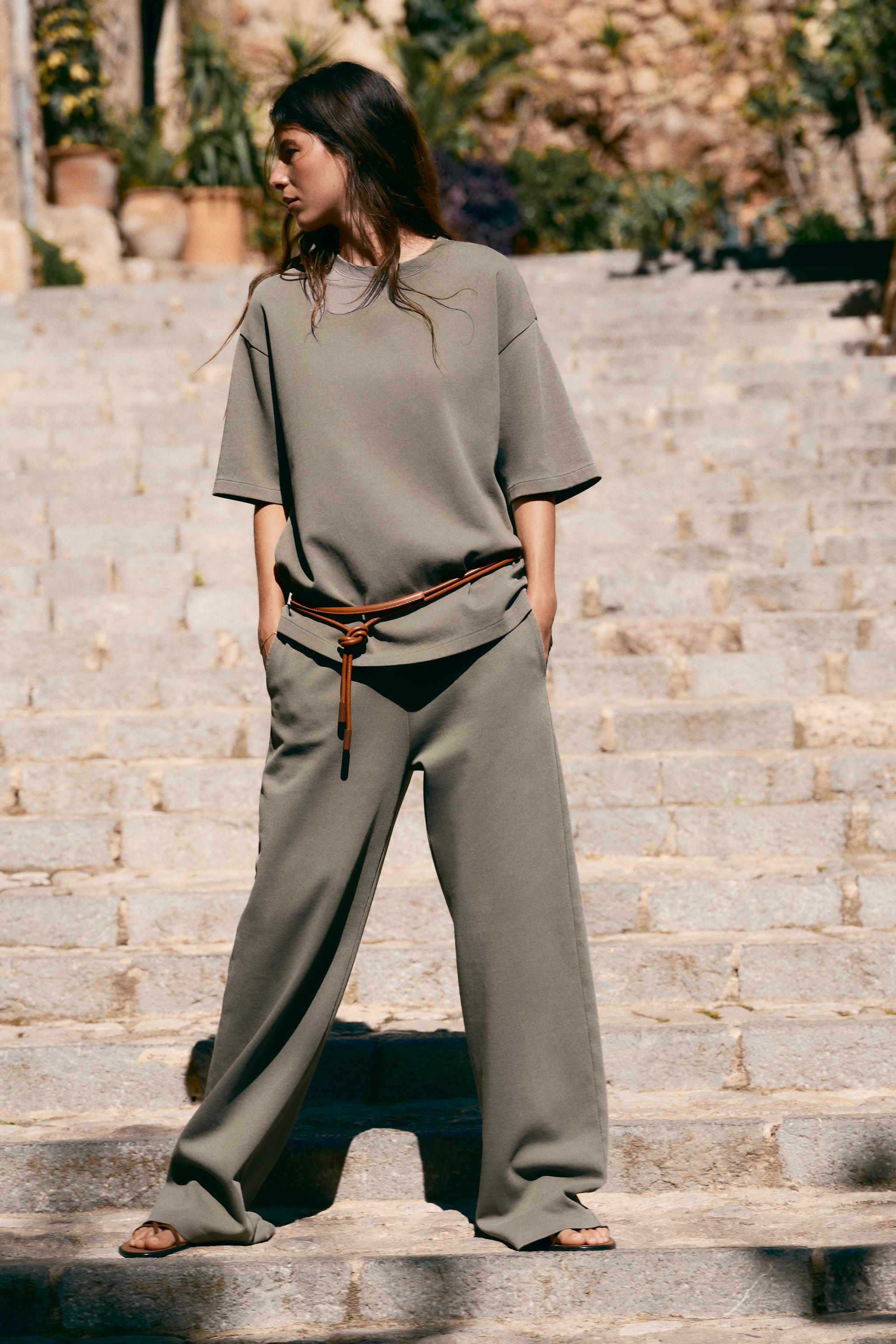 FADED-EFFECT INTERLOCK T-SHIRT AND TROUSERS CO-ORD | ZARA India