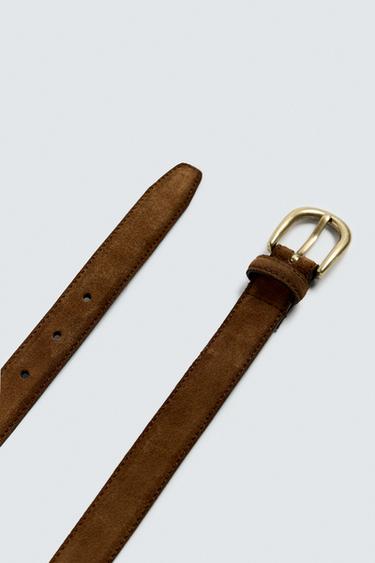 SPLIT SUEDE LEATHER BELT - camel by Zara - Image 3