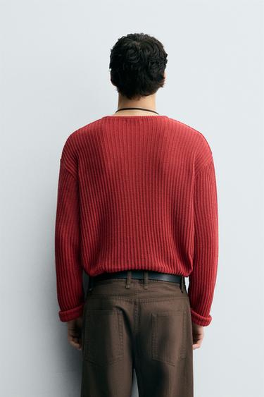 TEXTURED KNIT SWEATER - Brick by Zara - Image 2