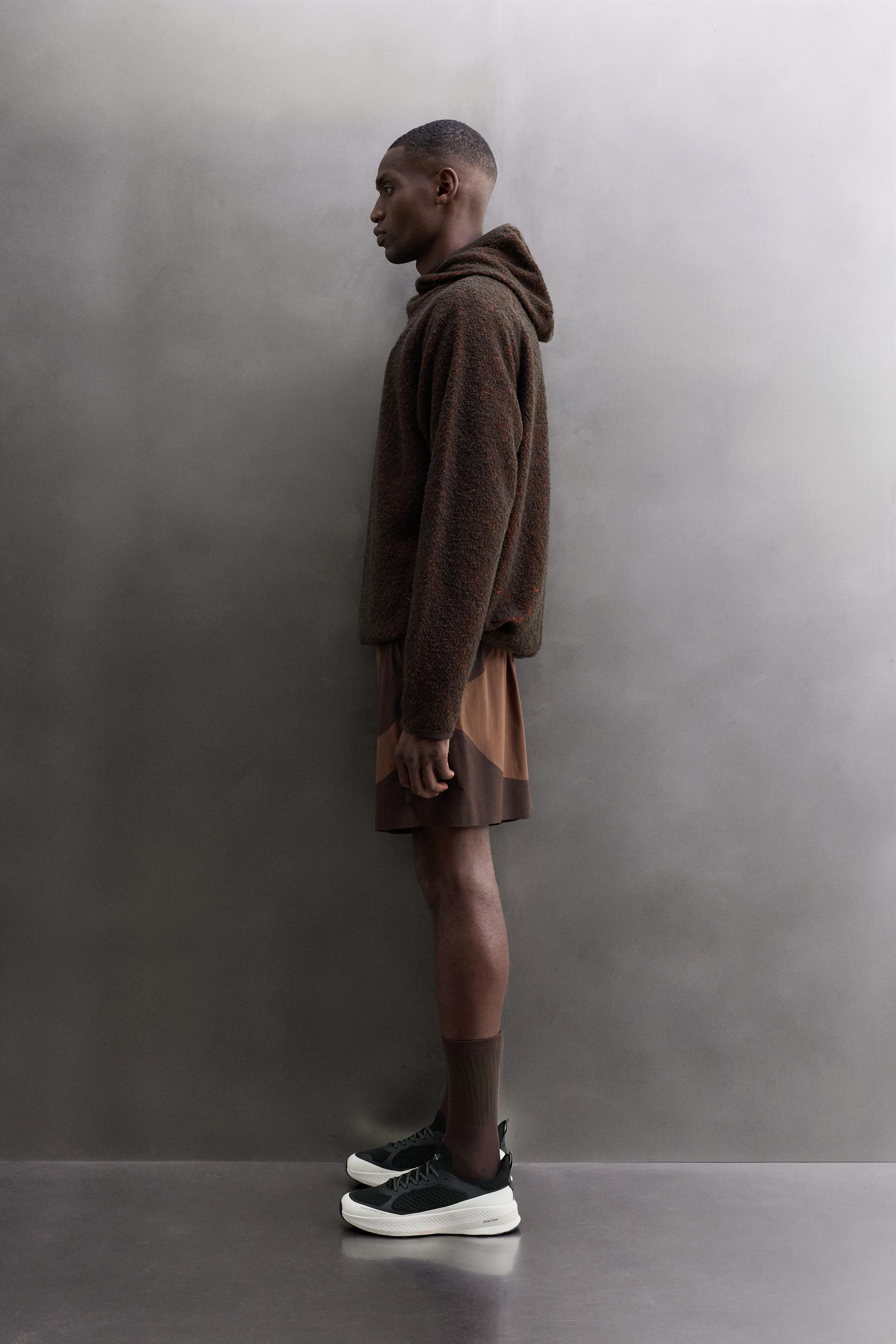WOOL-BLEND FLEECE HOODED SWEATSHIRT