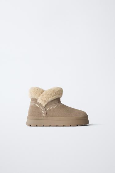 WINTER-LEDERSTIEFEL - Maulwurfsgrau von Zara