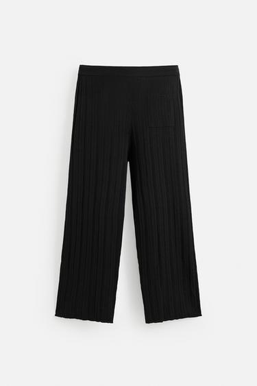 PANTALON EN MAILLE STRUCTURÉE - Noir de Zara - Image 6