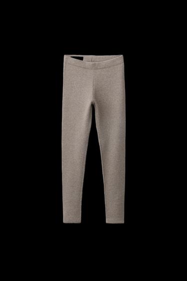 RIBBED KNIT LEGGINGS - camel by Zara - Image 0