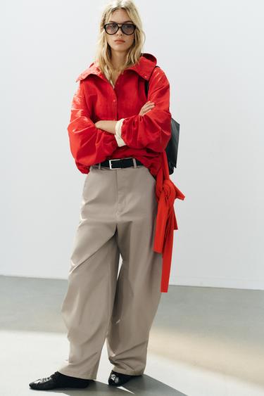 TECHNICAL FABRIC BUTTON-UP JACKET - Red by Zara