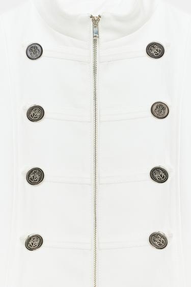 VESTE COL MONTANT BOUTONS - Blanc cassé de Zara - Image 11