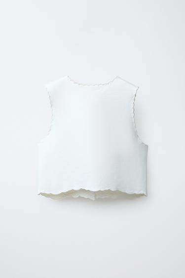 GILET BRODÉ - Écru de Zara - Image 1