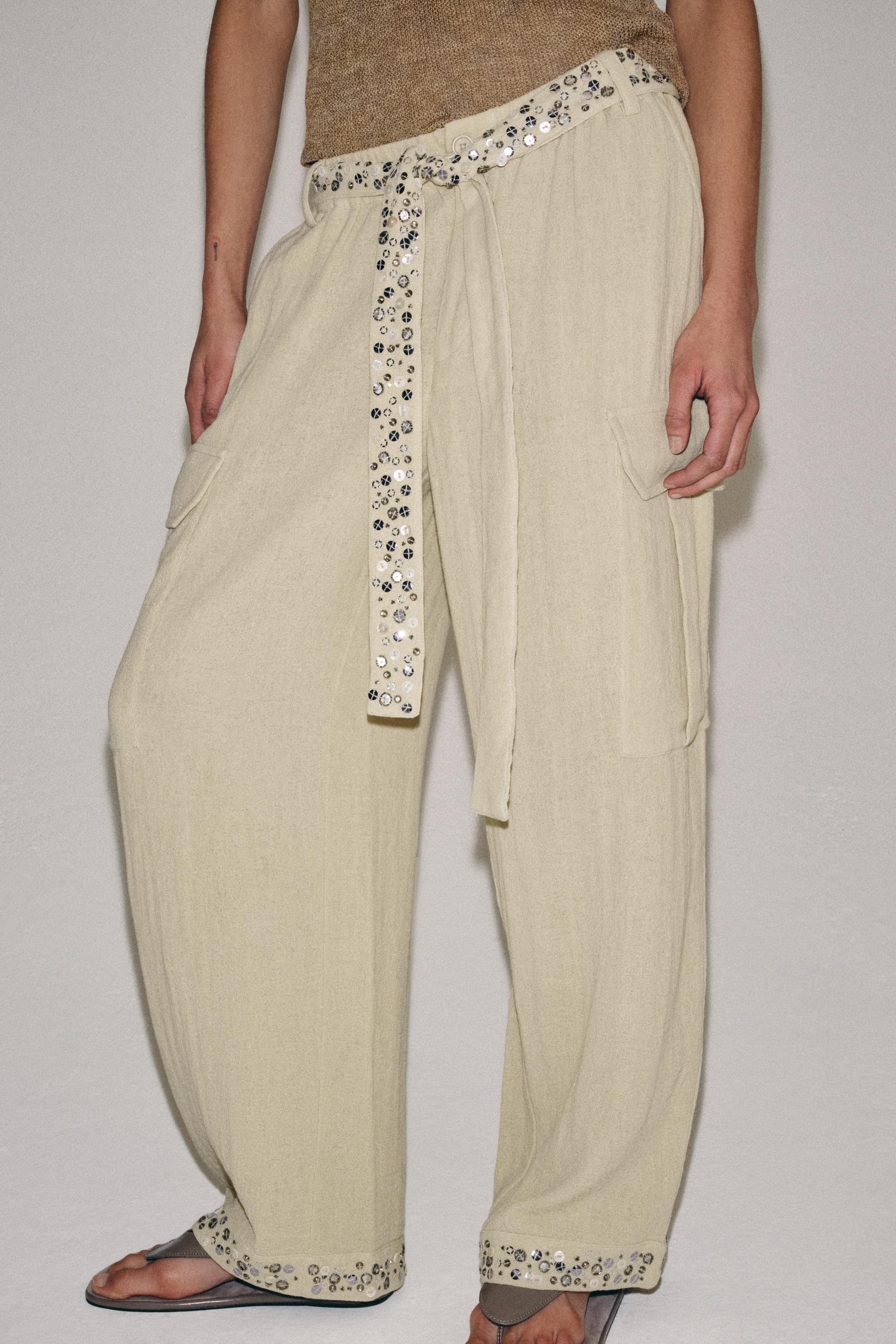 SEQUIN CARGO PANTS ZW COLLECTION