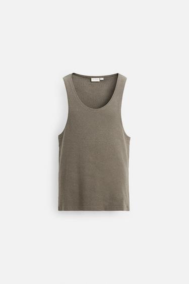 CAMISETA TANK RIB ALGODÓN - CÁÑAMO - Tierra de Zara