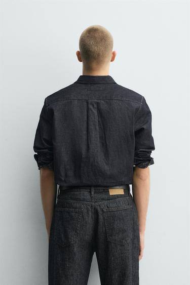LIGHTWEIGHT COTTON/LINEN DENIM SHIRT - Indigo by Zara - Image 2