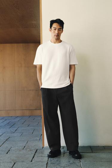 Zara 泡泡紗舒適 T 恤 - 裸色