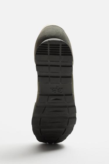 RETRO LEATHER TRAINERS - Sea green by Zara - Image 5