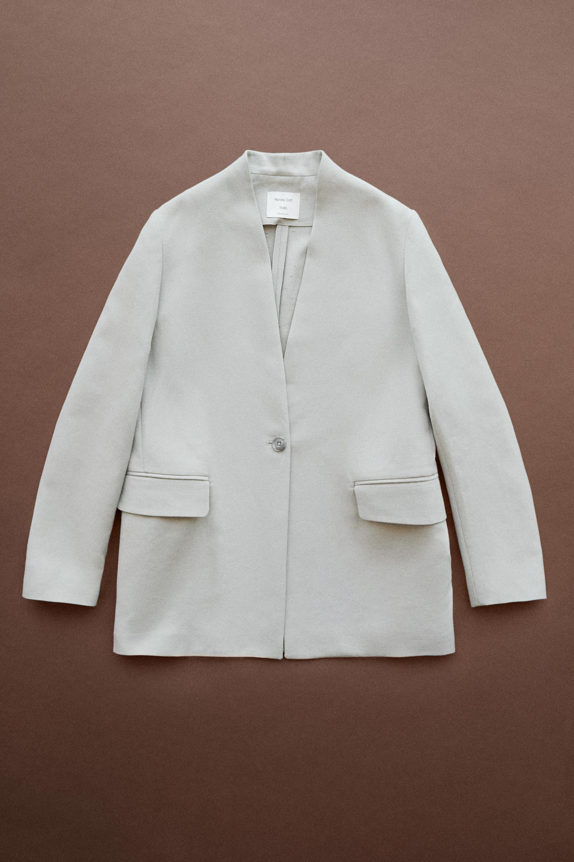 Suit blazer with button detail - STUDIO — Gray marl