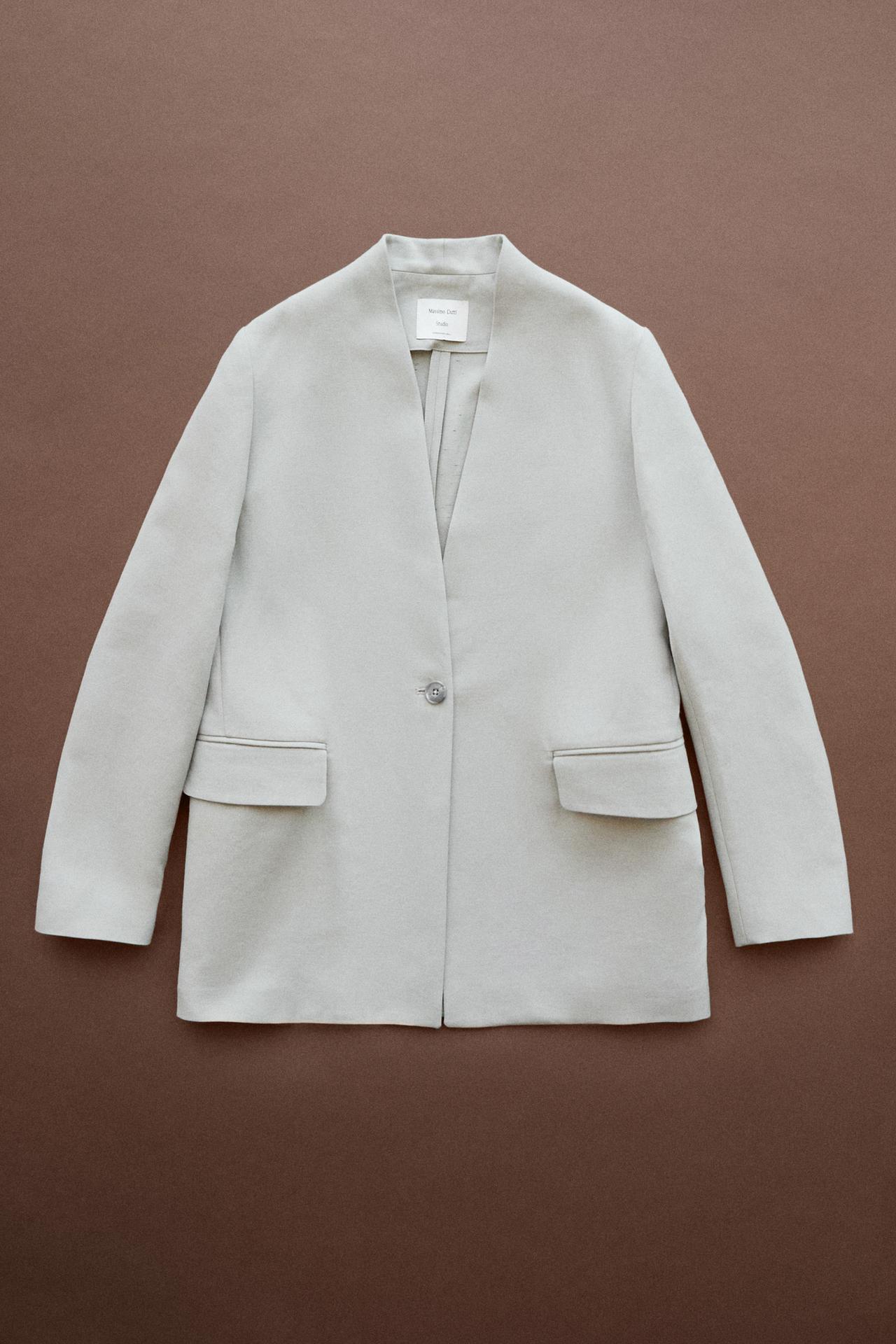 Suit blazer with button detail - STUDIO — Gray marl