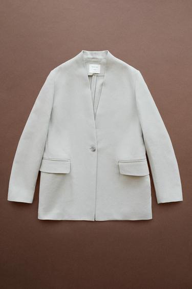 Suit blazer with button detail - STUDIO — Gray marl 1