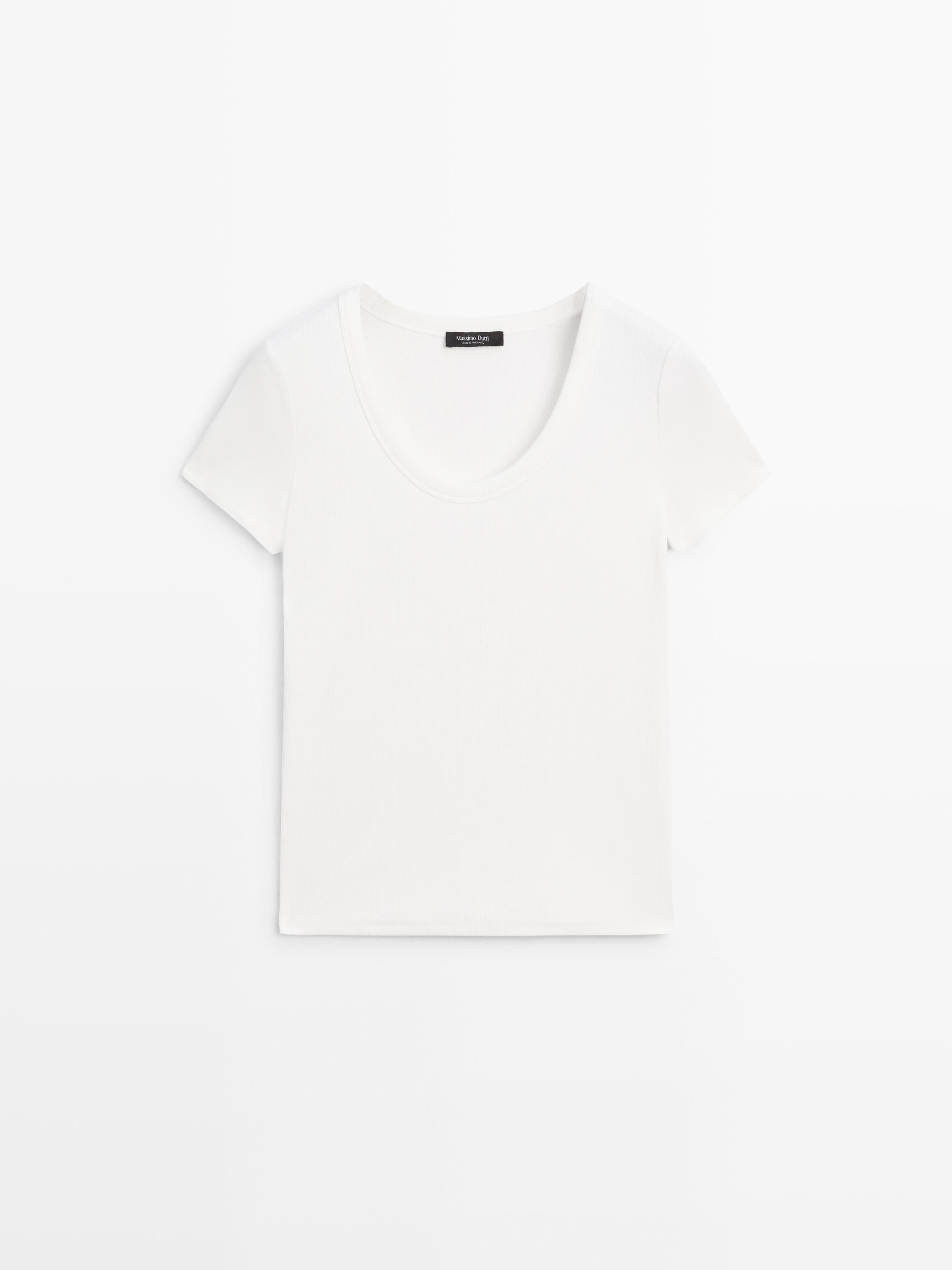 Short sleeve cotton blend T-shirt