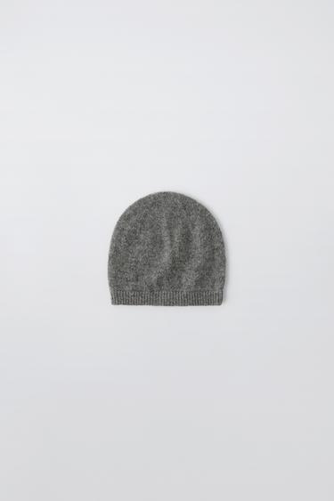 GORRO 100% CASHMERE - Gris oscuro de Zara - Imagen 0