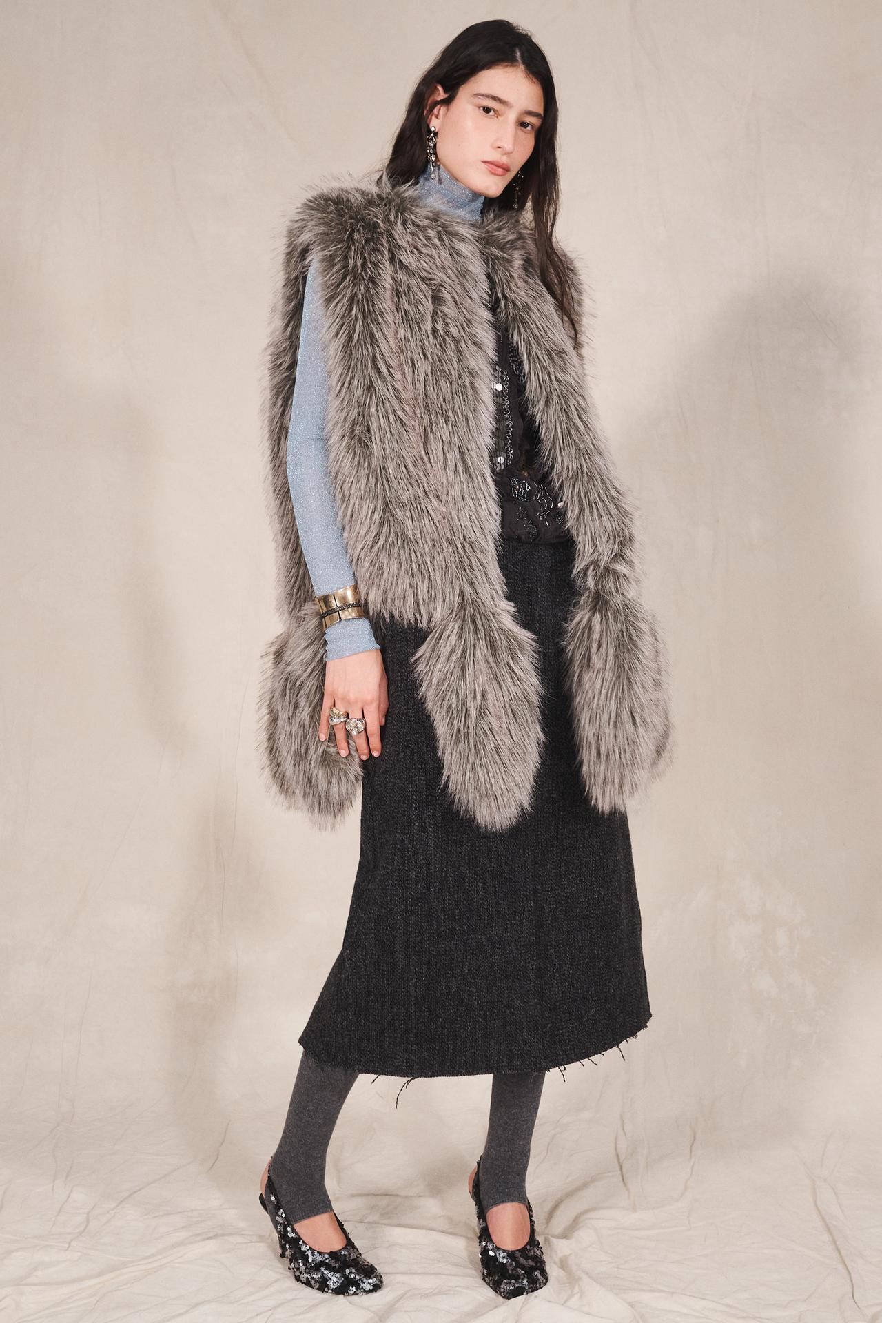 LIMITED EDITION FRINGED FAUX FUR GILET