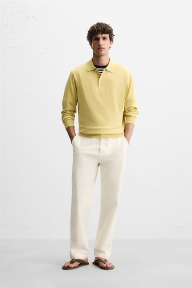 REGULAR FIT CHINO TROUSERS - Ecru by Zara - Image 0