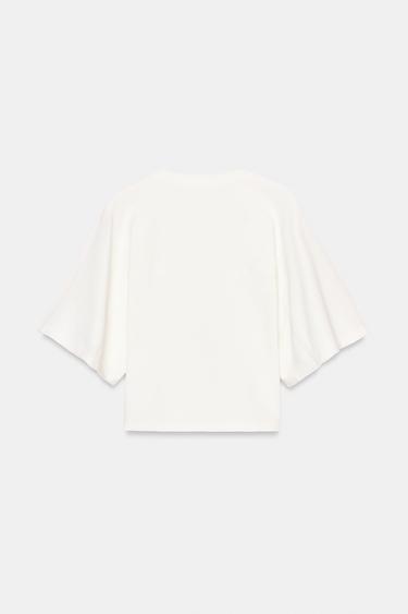 SWEAT À MANCHES CAPE - Écru de Zara - Image 6