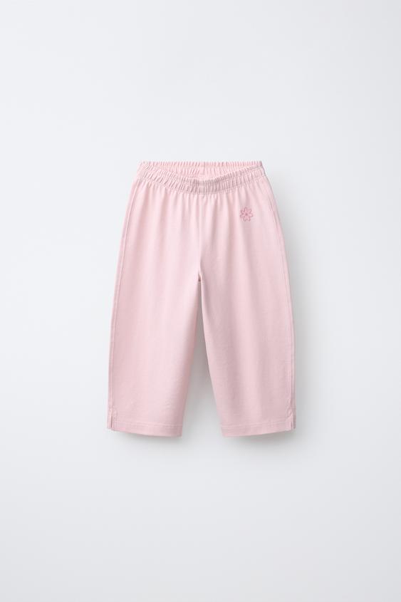 WIDE-LEG PIQUÉ TROUSERS - Light pink de Zara - Imagen 0