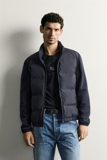 COMBINED QUILTED JACKET - Navy blue by Zara