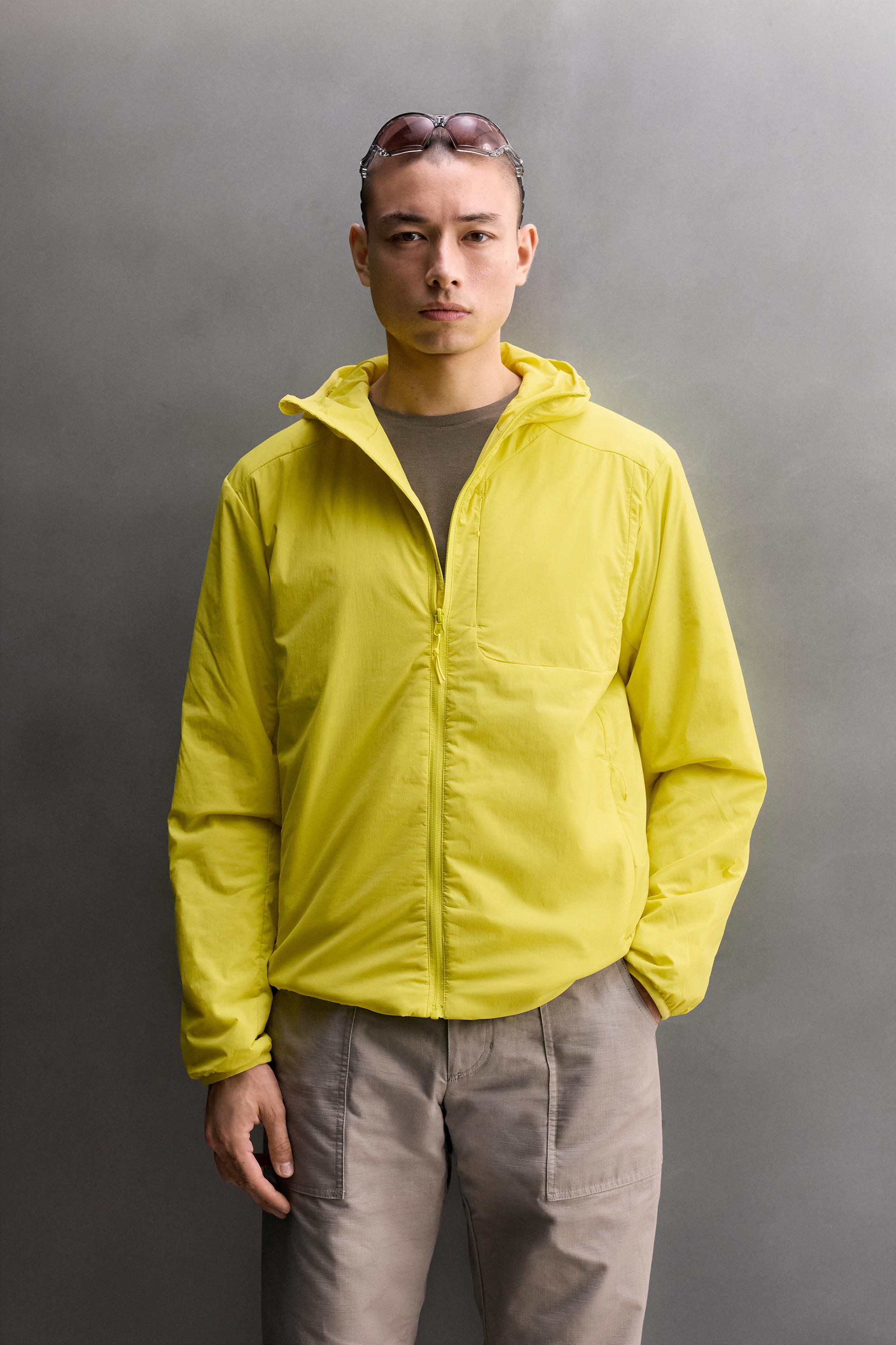 MID-LAYER PADDED JACKET — Light yellow