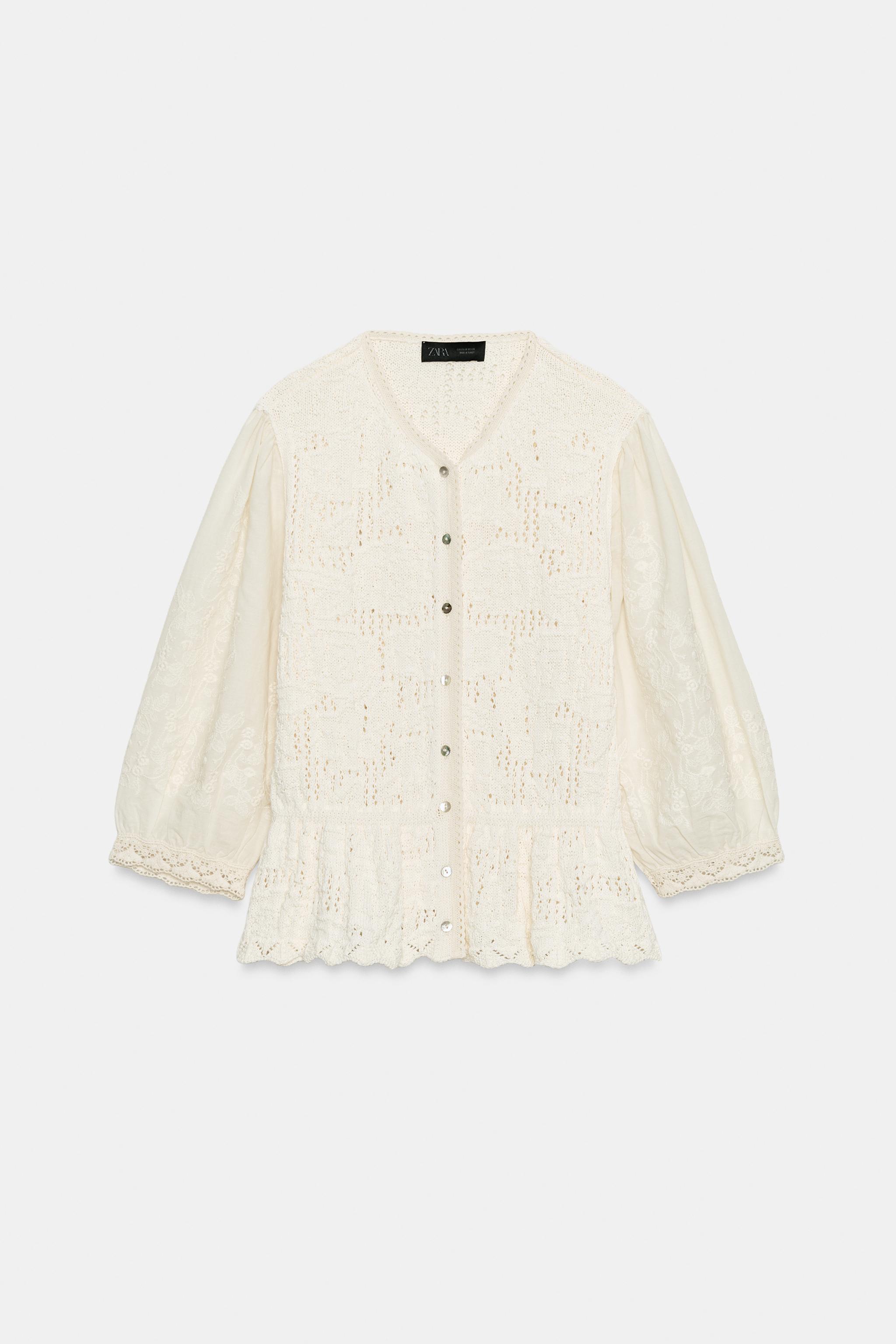 Zara Kontrast Örgü Romantik Ceket görsel 6