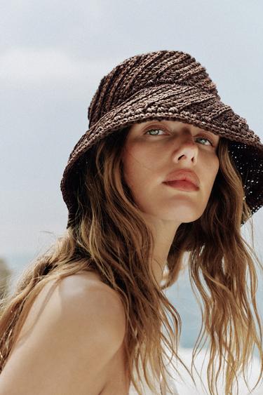 CHAPEAU TRESSÉ EN PAPIER 100% - Marron de Zara - Image 1