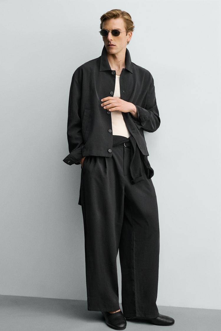 ZARA LOOSE-FITTING PLEATED TROUSERS