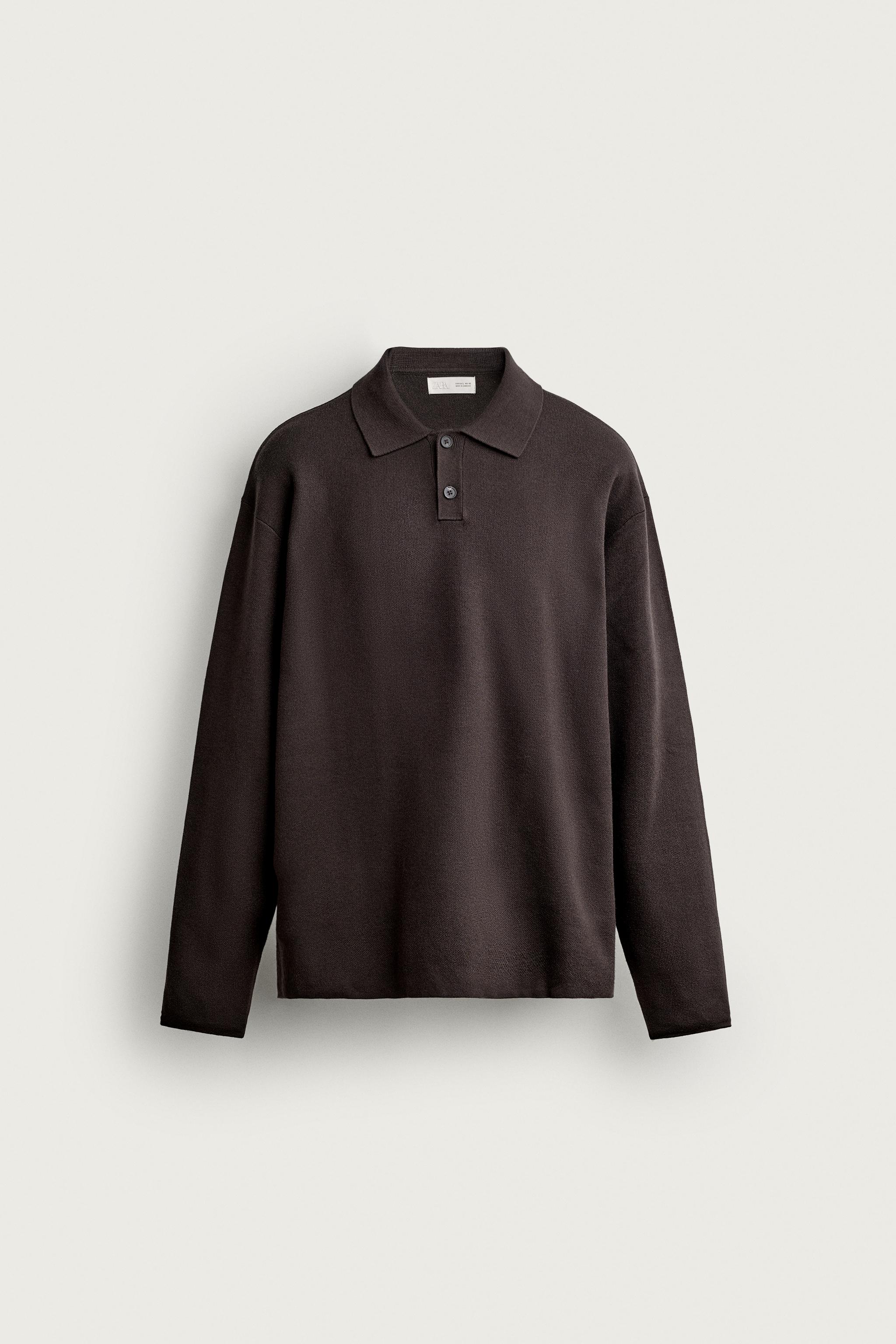 SOFT KNIT POLO SHIRT — Brown