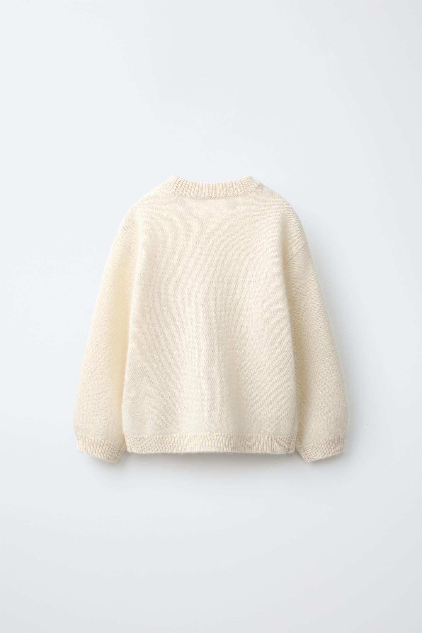 Детский свитер Zara Timeless - 100% Cashmere, цвет: Экрю — фото 6