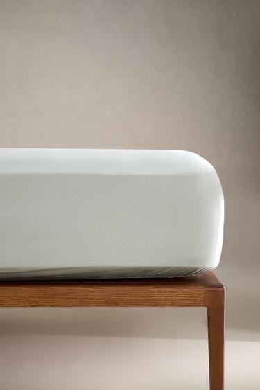 パーケルコットン ボックスシーツ | 高さ30CM（200スレッド）テールグリーンZaraのパーケルコットン ボックスシーツ | 高さ30CM（200スレッド） - テールグリーン 