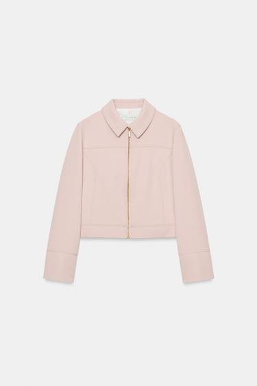 CASACO COM ZÍPER METÁLICO - rosa claro  da Zara - Imagem 0