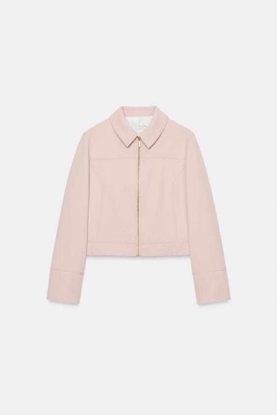METAL ZIP JACKET - Beige-pink by Zara - Image 0