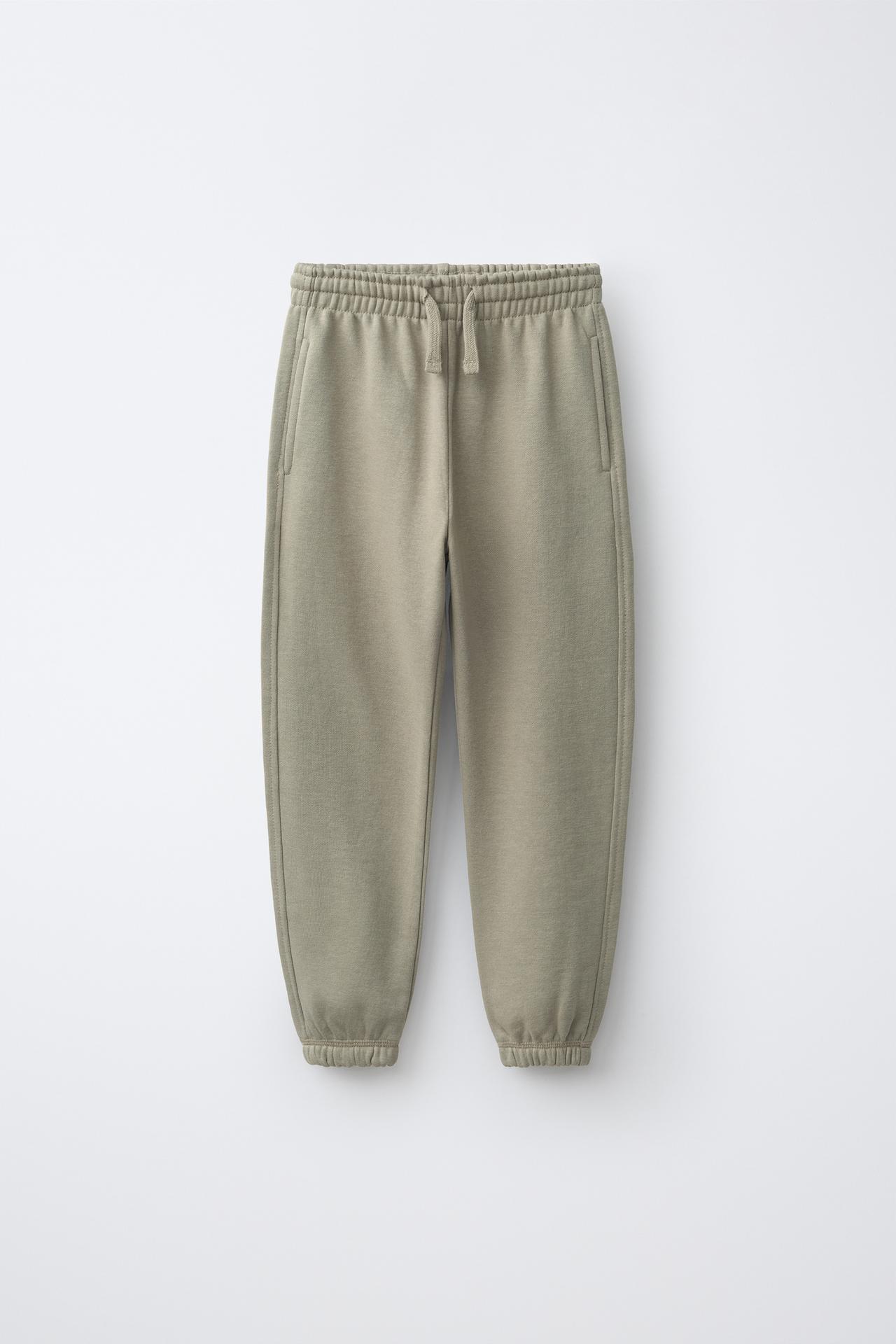 TWO-PACK PLUSH PANTS — Brown / Ecru