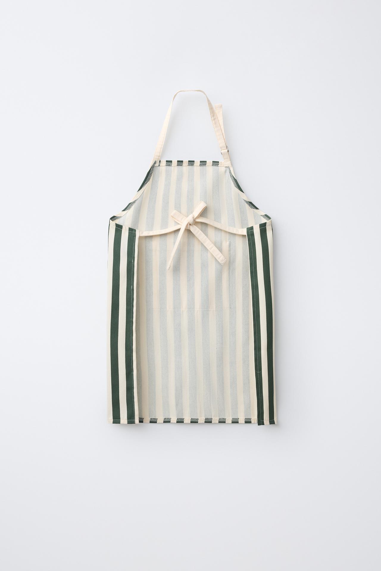 LEON'S BAGELS ® STRIPED APRON — Green