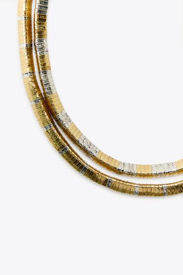 PACK OF 2 COMBINED NECKLACES WITH METAL PIECES - Gold / Silver by Zara - Image 2