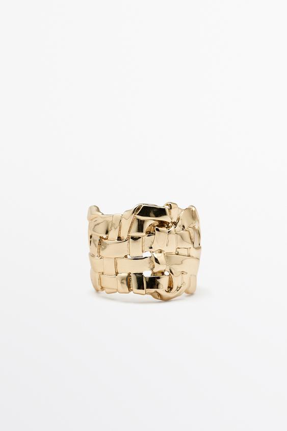 Zara Basket detail ring - Golden - Image 0