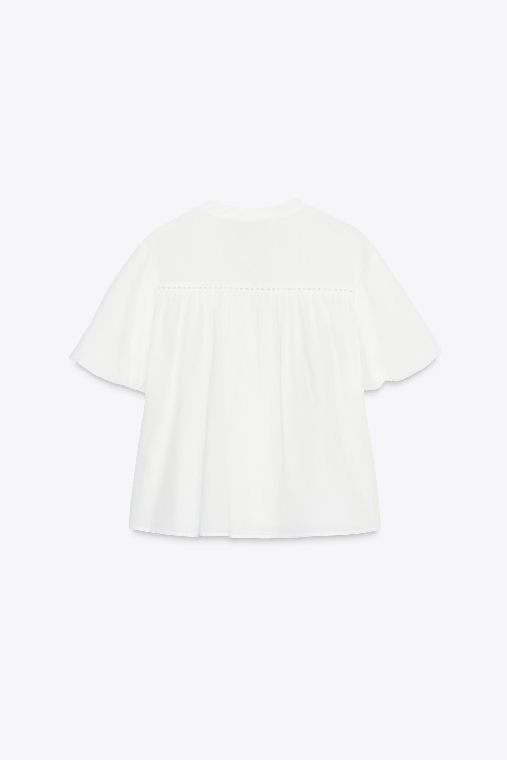 PUFF SLEEVE BLOUSE White ZARA United States