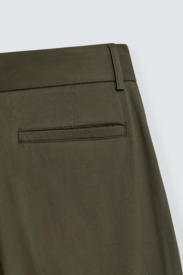 RELAXED FIT PLEATED TROUSERS - Light khaki by Zara - Image 9