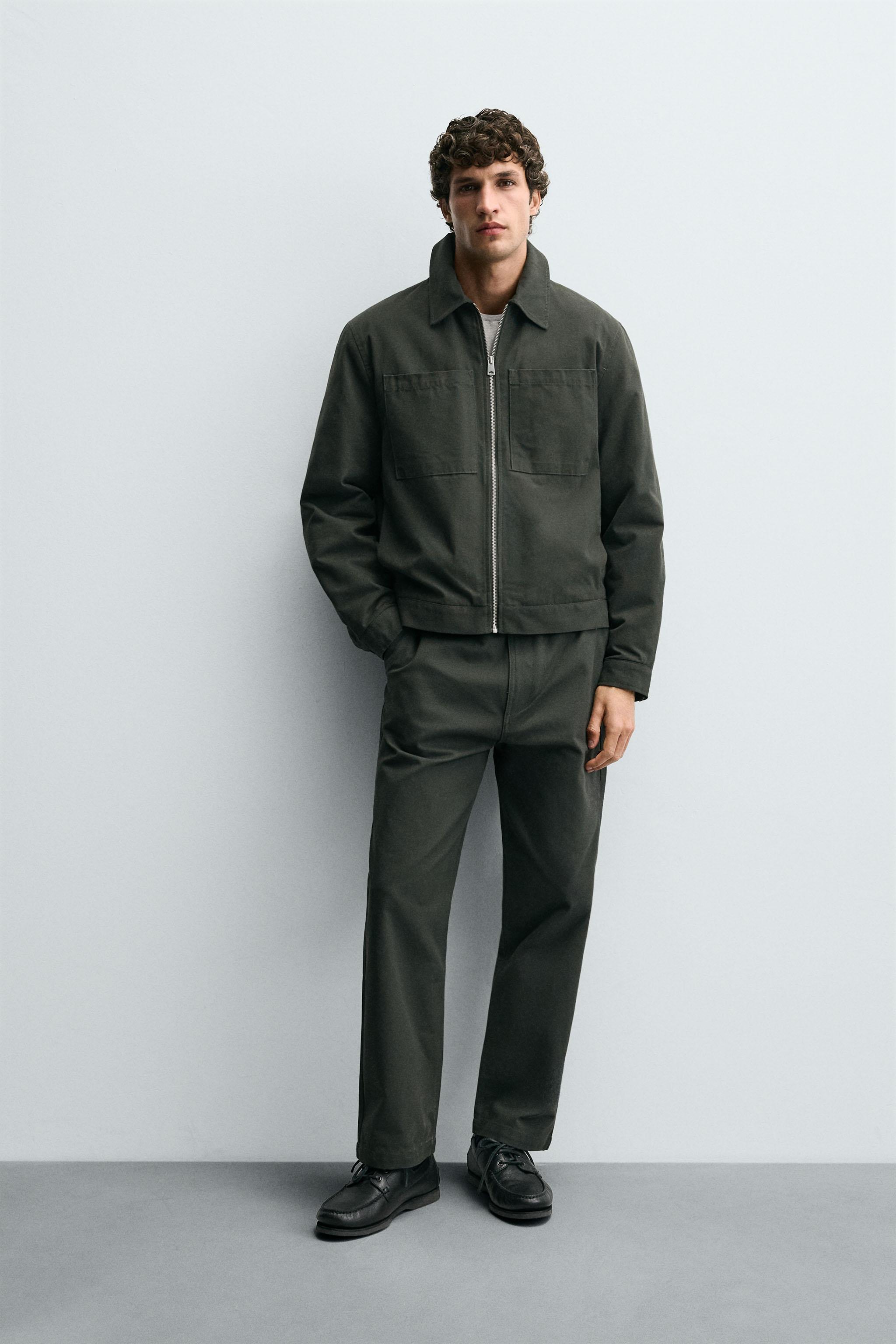 QUILTED POCKET OVERSHIRT - Dark khaki | ZARA United States